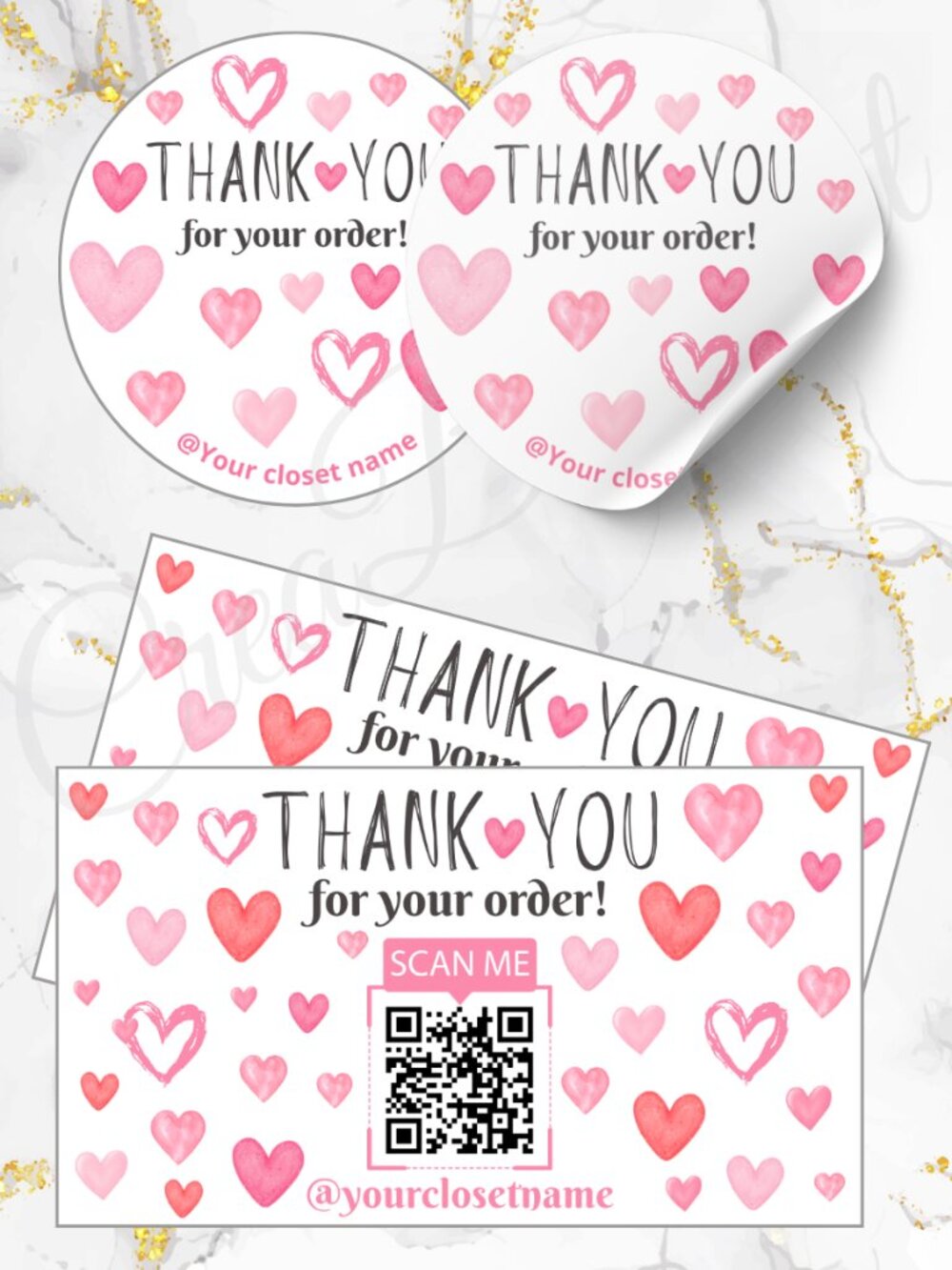 120 Pack QR Personalized Thank You Cards & Stickers